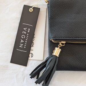 Vegan Black Tassel Crossbody Bag